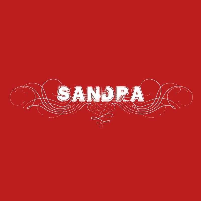 Lettrage SANDRA avec lignes décoratives