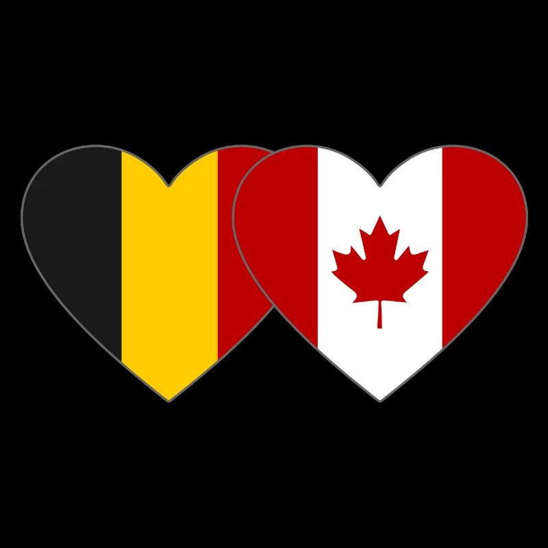 Belgique Canada Drapeau Coeur