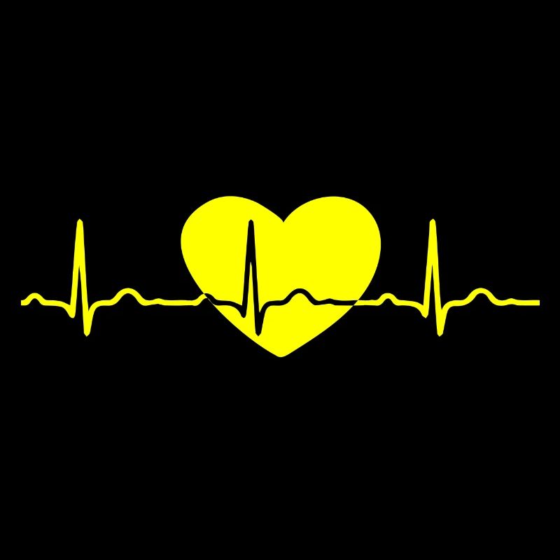 ECG HEART LINE yellow