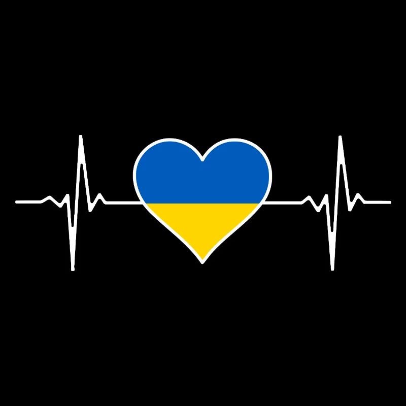 Battement de cœur du drapeau de l’Ukraine