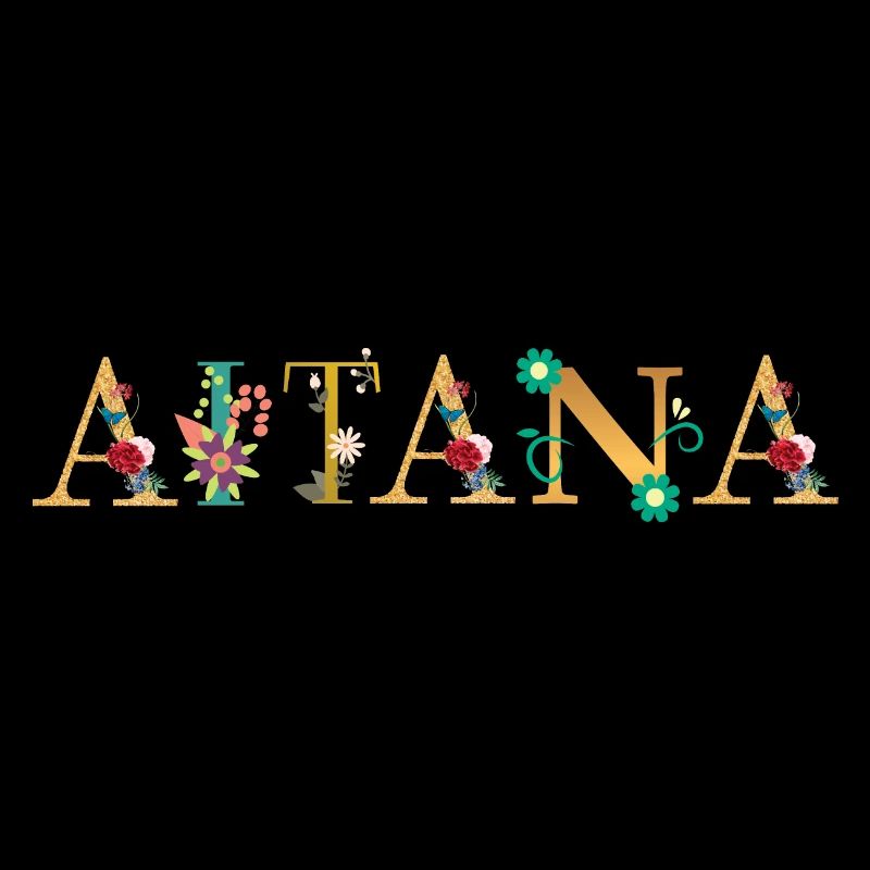 Le nom AITANA est décoré de fleurs