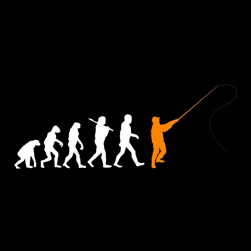 Evolution Angeln fishing Geburtstag Geschenk bday
