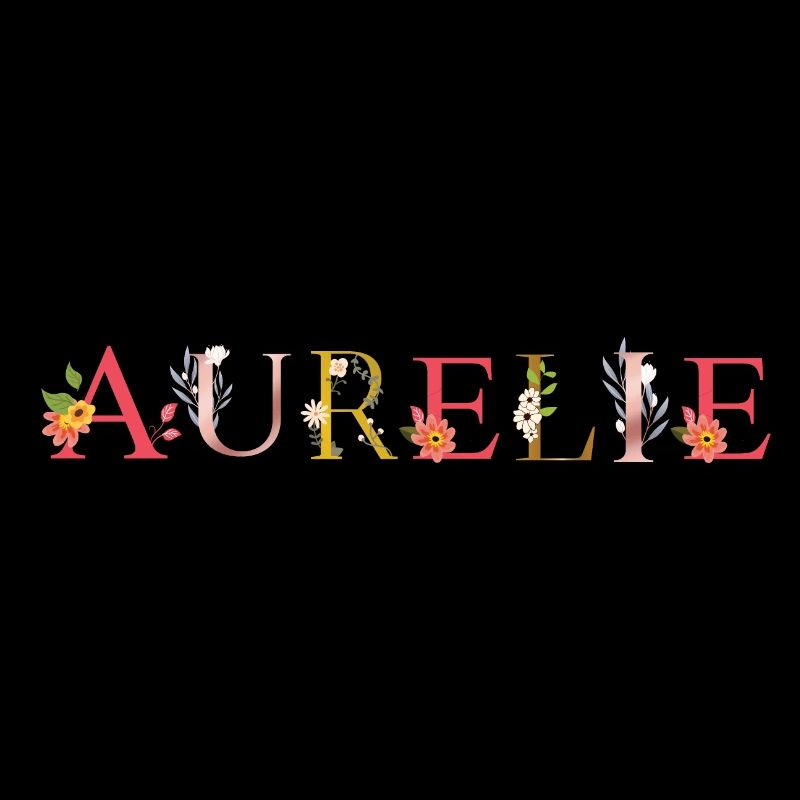 AURELIE name decorated with flowers