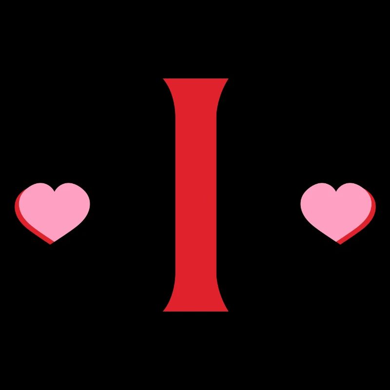 Buchstabe i rote Herzen