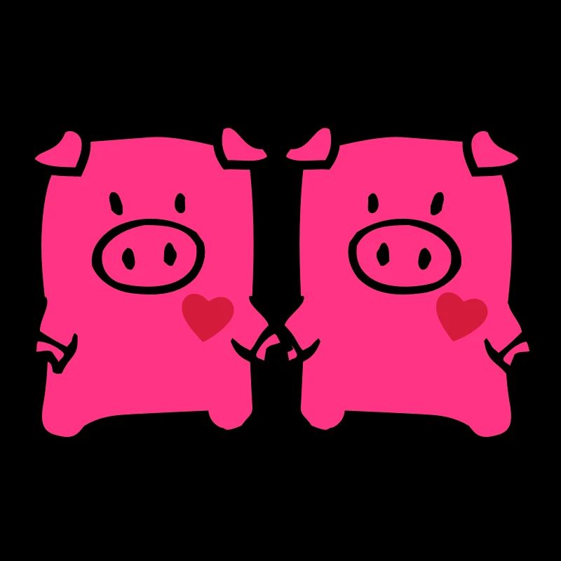 two cute pigs