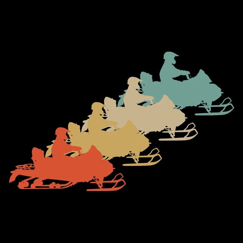 Retro Vintage Style Snowmobile Snowmobile