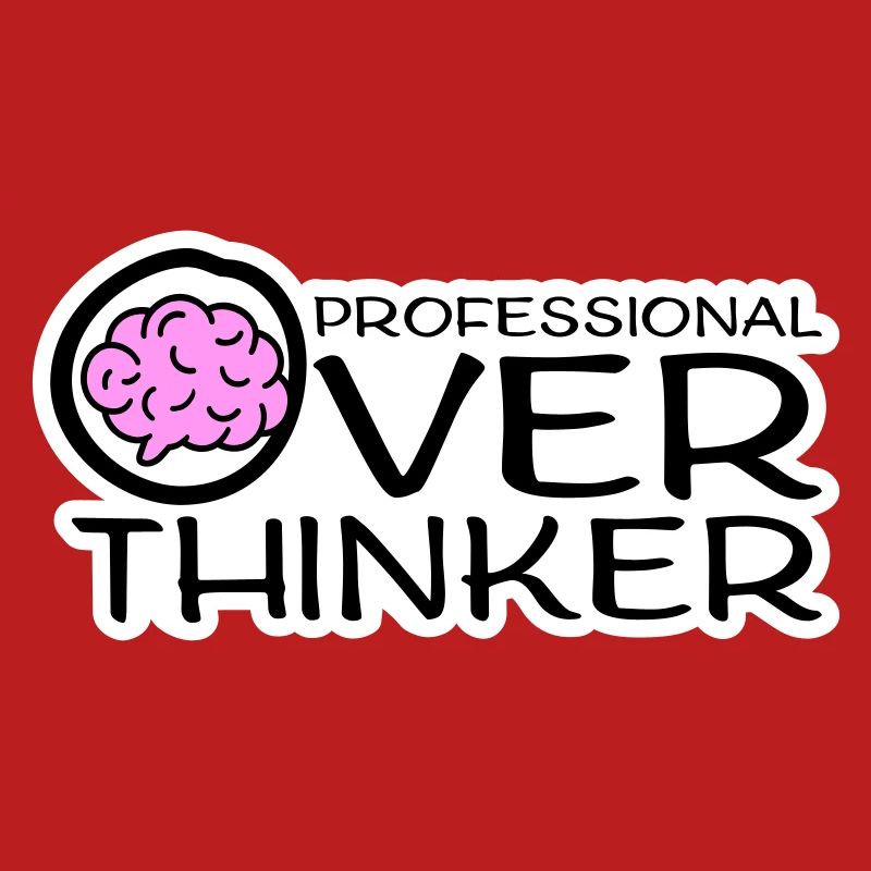 Professional Overthinker Funny Brooding Anxiety Logo