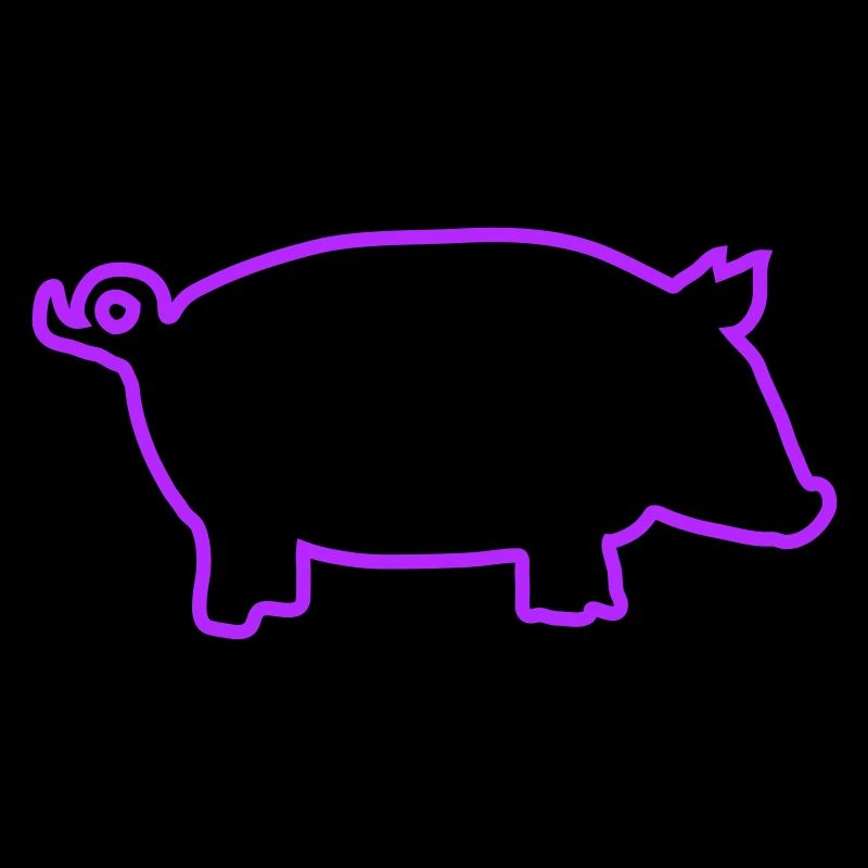 Neon-Pig Kontur Illustration