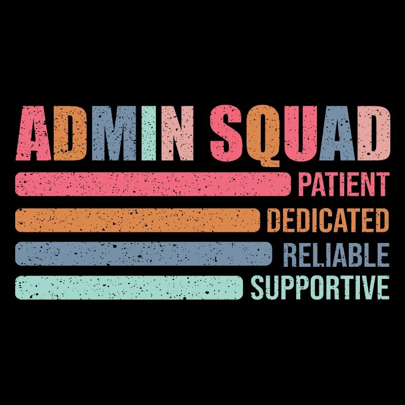 Admin Squad: Farbig Retro Büroteam Geschenk