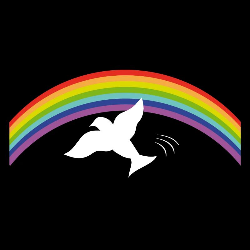 RAINBOW Regenbogen with peace dove