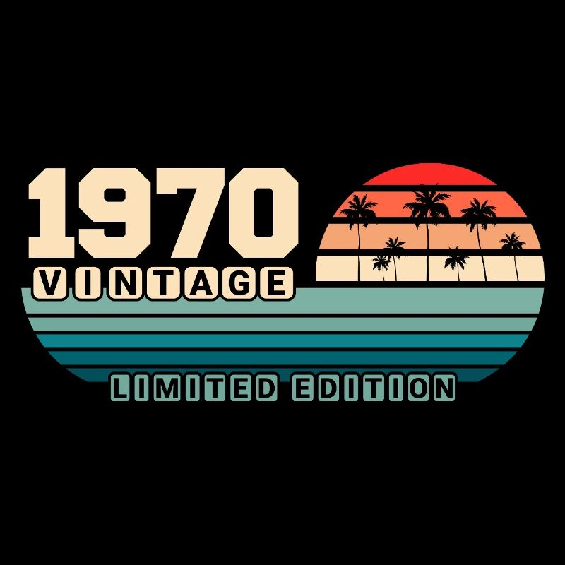 55th Birthday 1970 Vintage 1970's Retro Sunset
