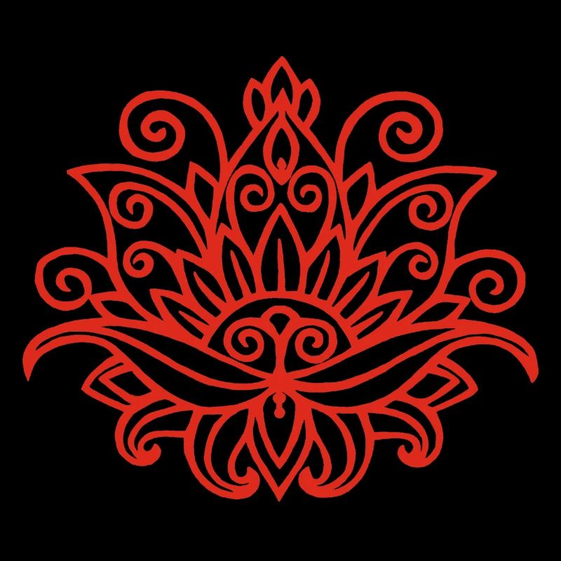 Mandala lotus rouge