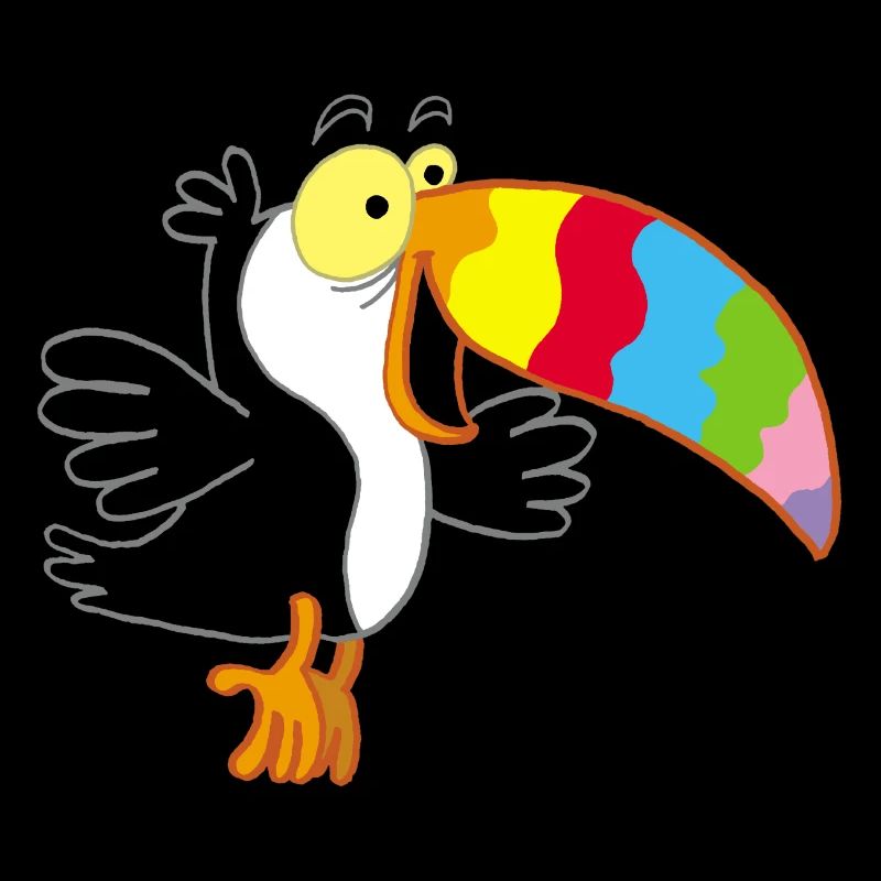 Vogel und mehrfarbiger Schnabel