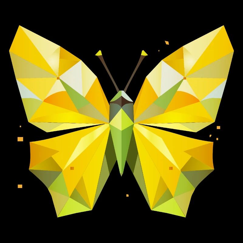 papillon citron jaune vif dans un style moderne