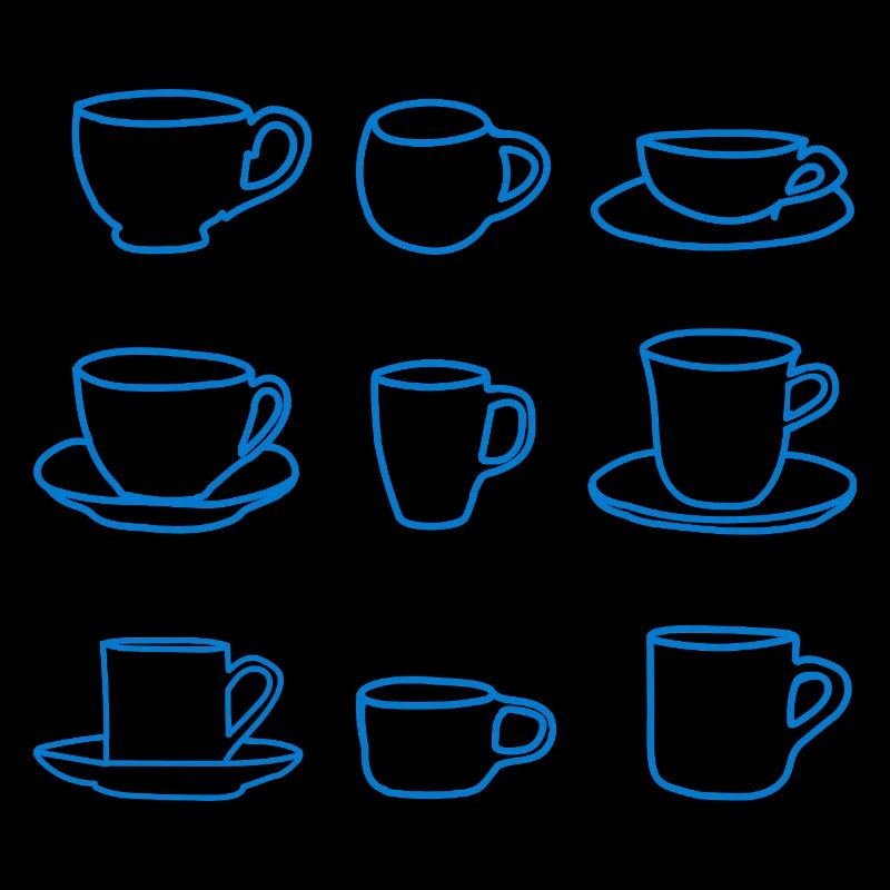 Minimalist Coffee Cups – Blue Line