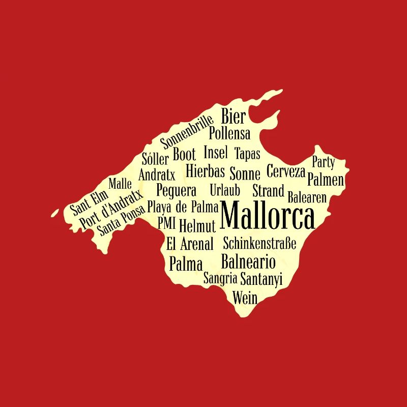 Mallorca Wordcloud Insel Urlaub Sonne