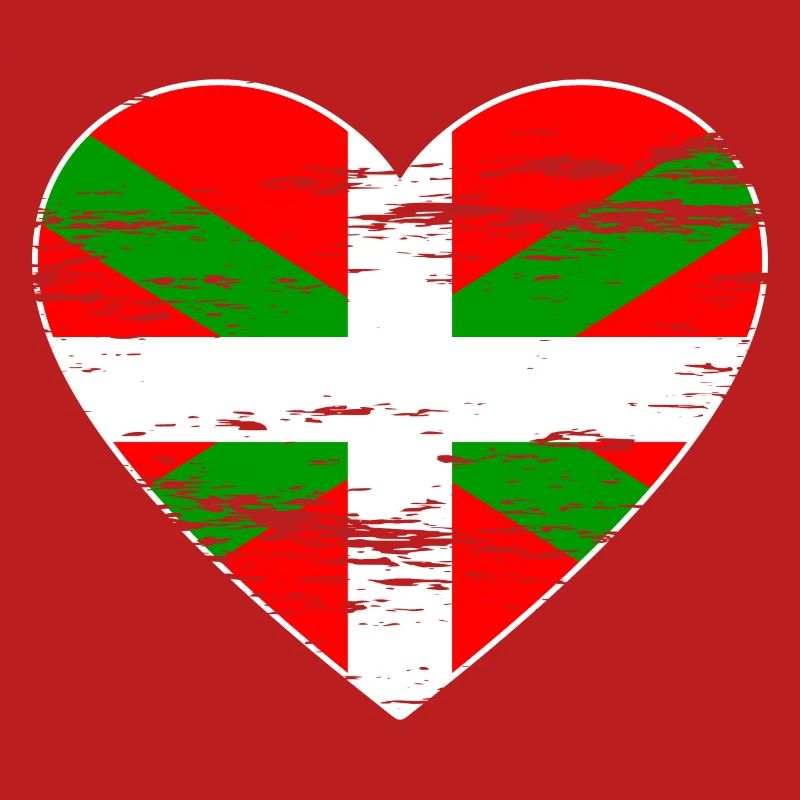 Drapeau basque coeur utilisé