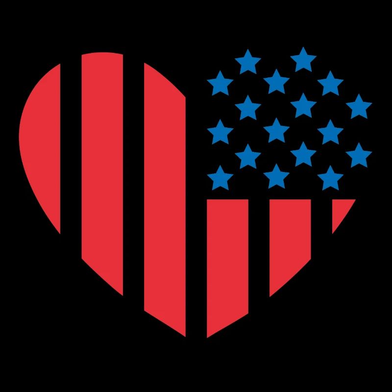Drapeau des États-Unis en forme de cœur