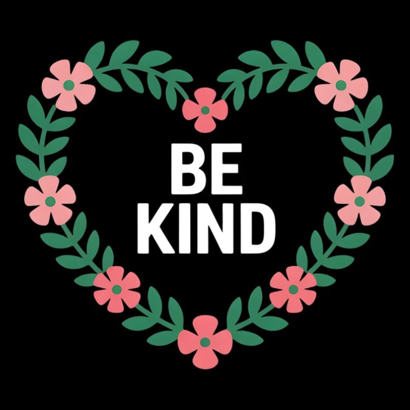 Be Kind BlĂĽtenherz Motiv