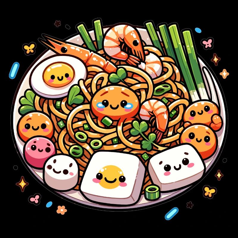 Pad Thai Kawaii Essen