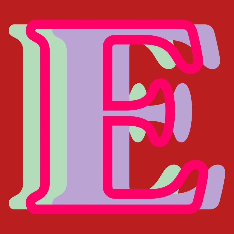 Multicolored letter e - original gift idea