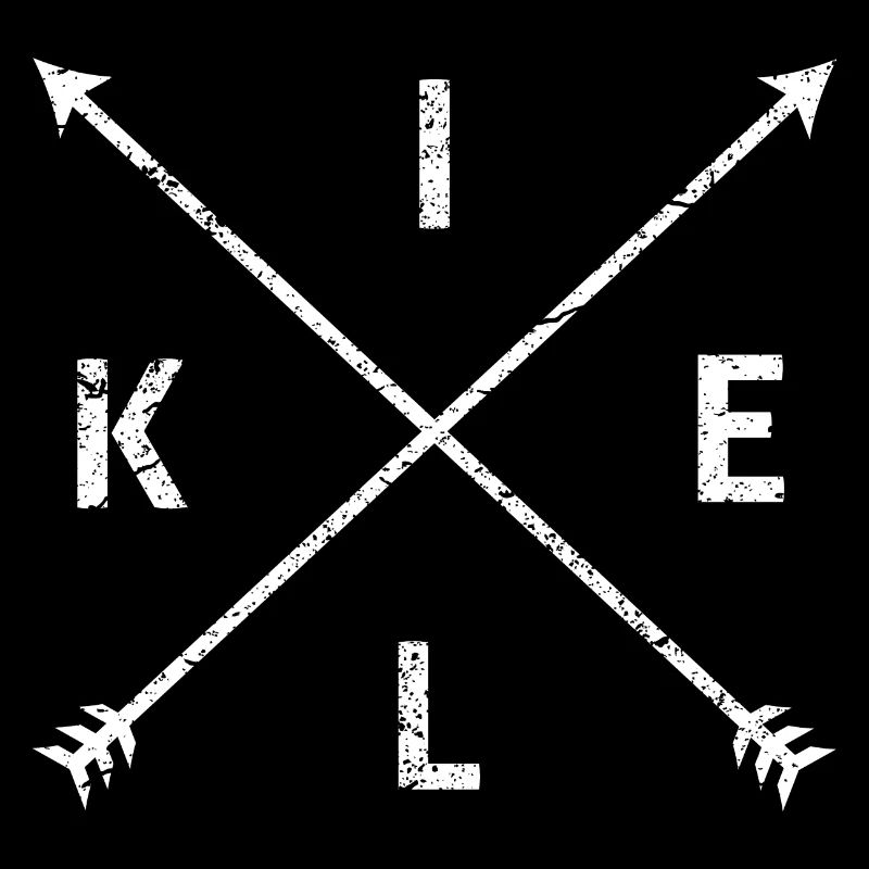 KIEL lustiges Hipster Logo Stadt Geschenk Pfeile