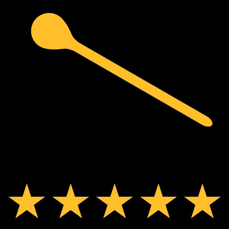 Nudelholz mit Kochlöffel, 5 Sterne