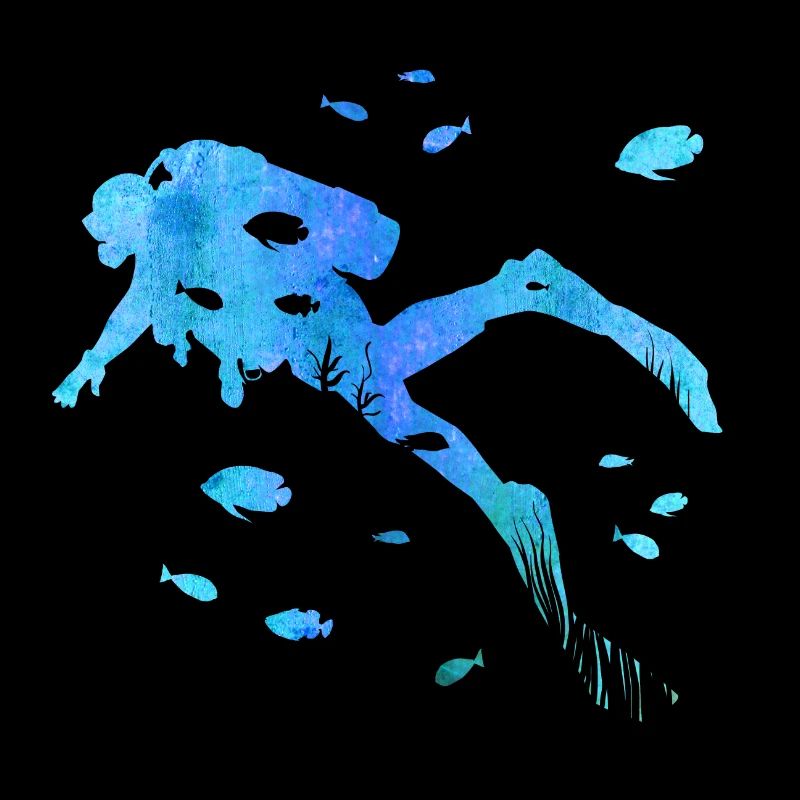 Plongeur - Poisson - Plongée - Plongée sous-marine en haute mer
