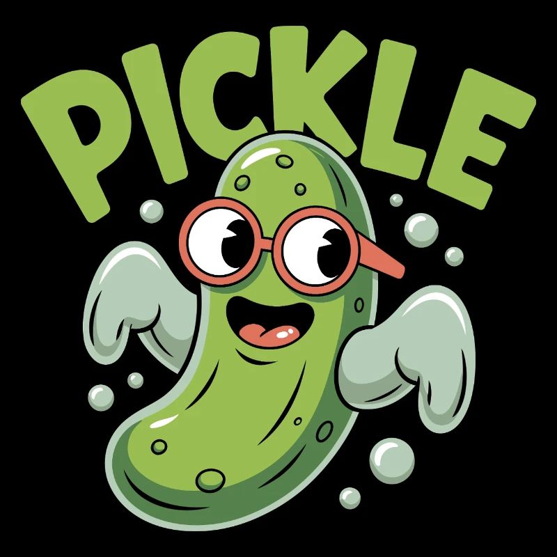 Funny Pickle Cartoon Character