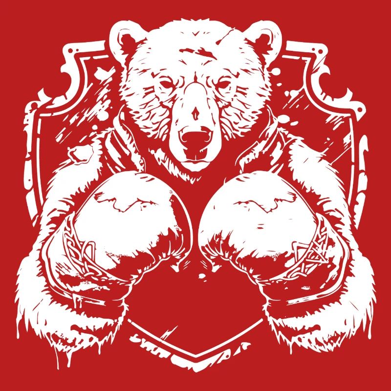 Starkes Bärenlogo mit Kampfpose Boxer