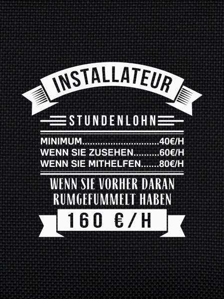 INSTALLATEUR STUNDENLOHN