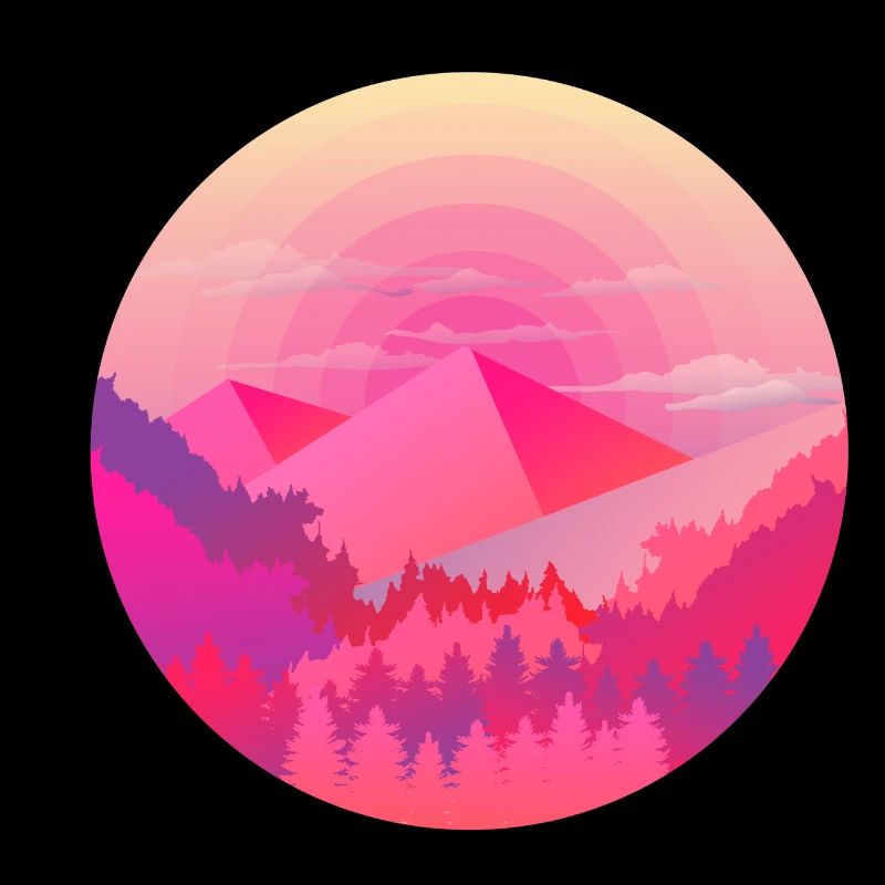 Mountains pyramid sun forest