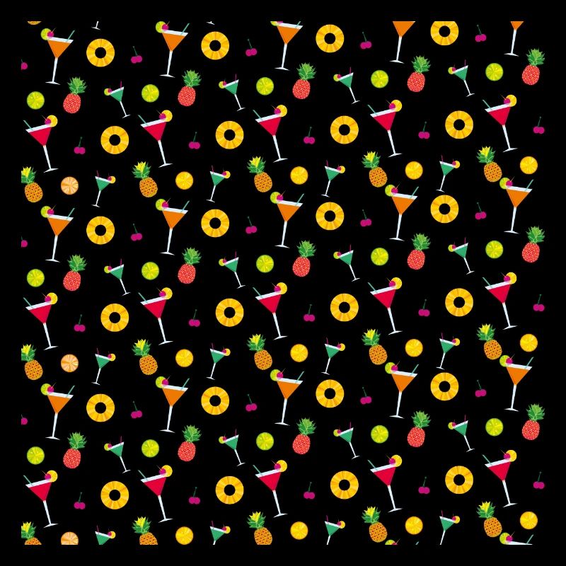 Tropical cocktails and pineapple pattern