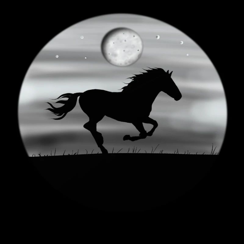 Cheval chevaux lune