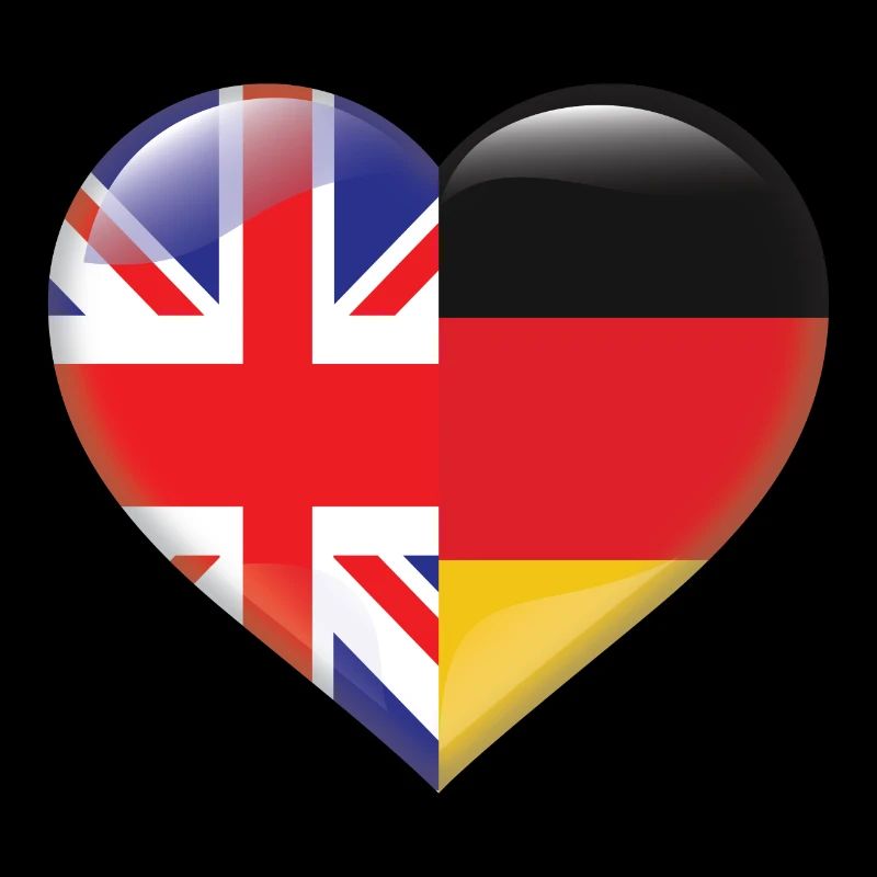 Herz Flagge England Deutschland Deutsch Geschenk