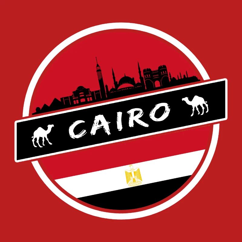 Conception du Caire en Egypte avec drapeau