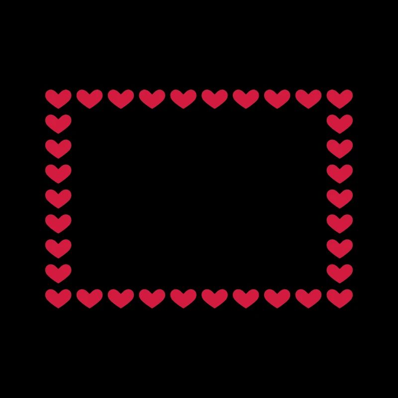 Rechteck Rahmen Box Herz Anpassbar Rot