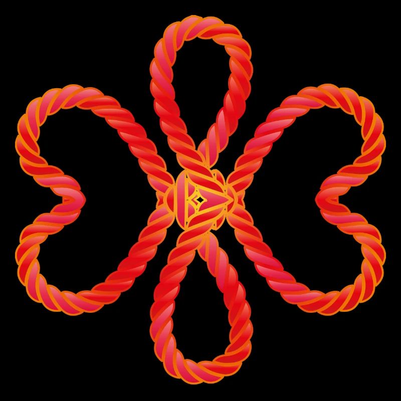 cordons rouges entrelacés en forme de cœur