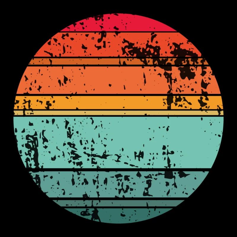 Retro Sunset Background Circle