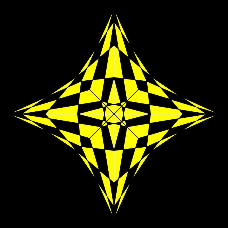 Geometrisches Muster in Gelb und Schwarz