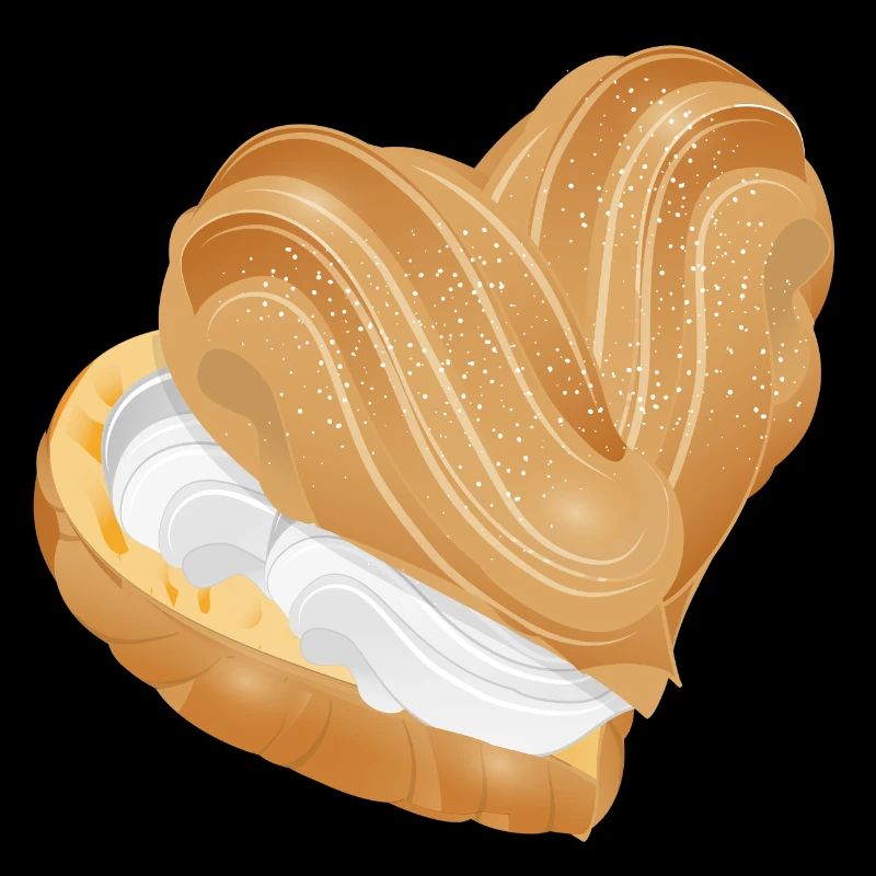 Mit Sahne gefülltes Windbeutel Herz