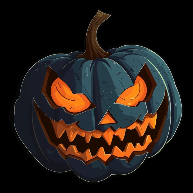Pumpkin with spooky glowing Halloween eyes