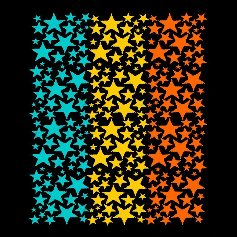 Glowing Rainbow Stars Pattern