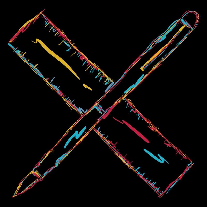 Drawing with pen and ruler