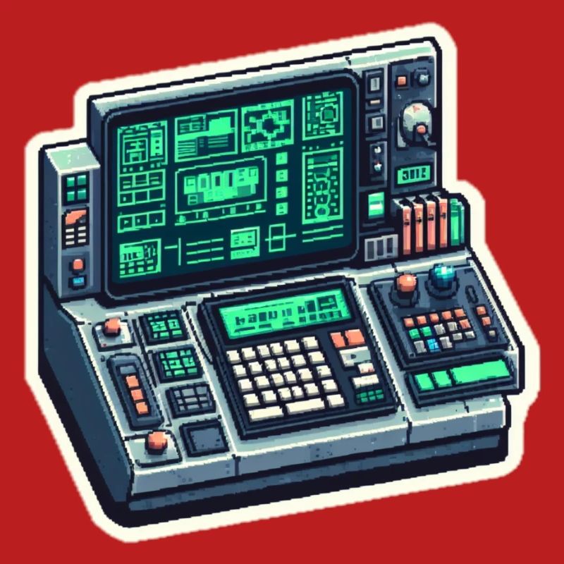 Retro Computer Console Neon