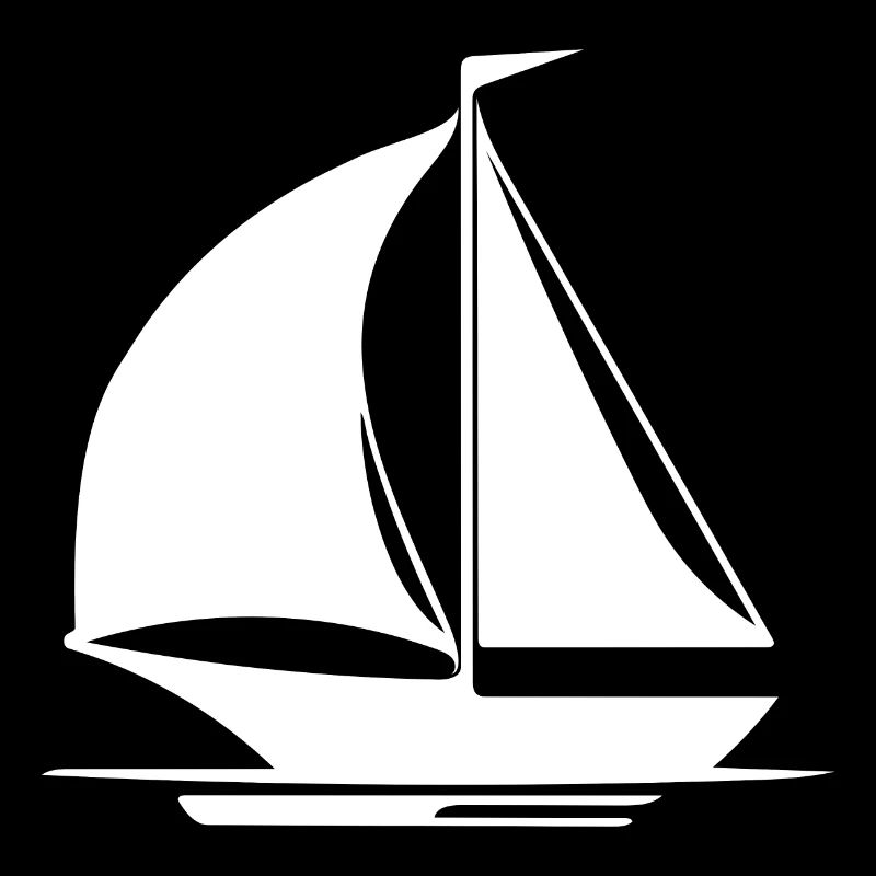 Voilier avec mât, voiles et pavillon
