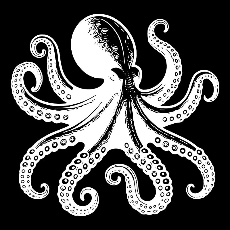 Scary Squid Octopus with Eight Arms