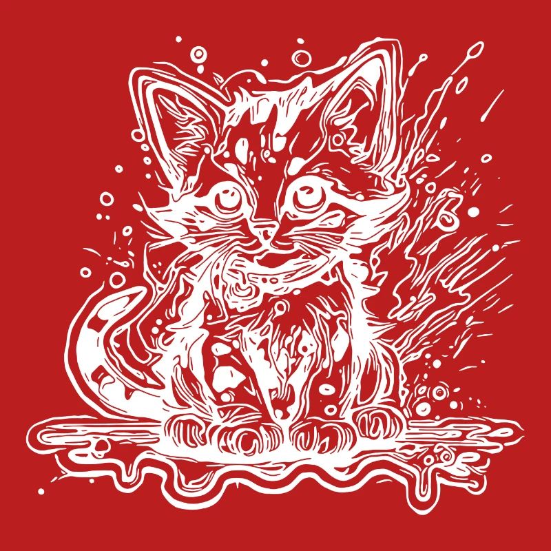 Mignon petit chat du chat poté dans le style graffiti