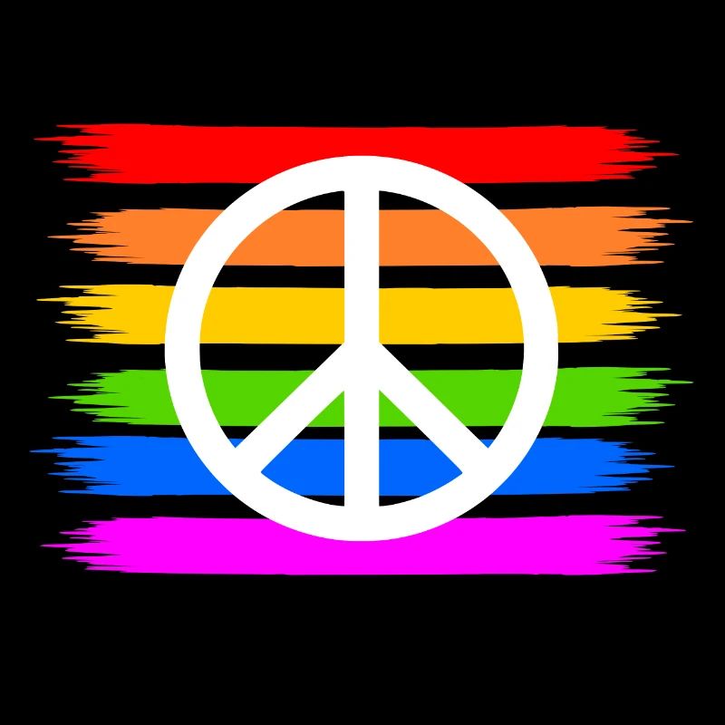 Peace zeichen auf LGBT Regenbogen flagge