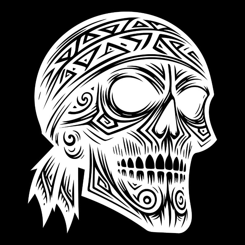 Costume de pirate crâne dans le Style de tatouage tribal